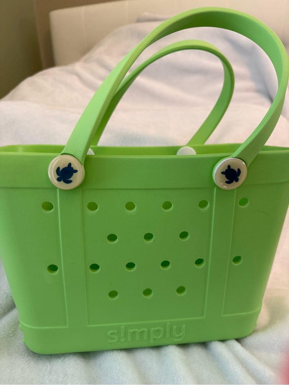 Small Simply Green Tote Bag - Lightweight Play & Beach Bag